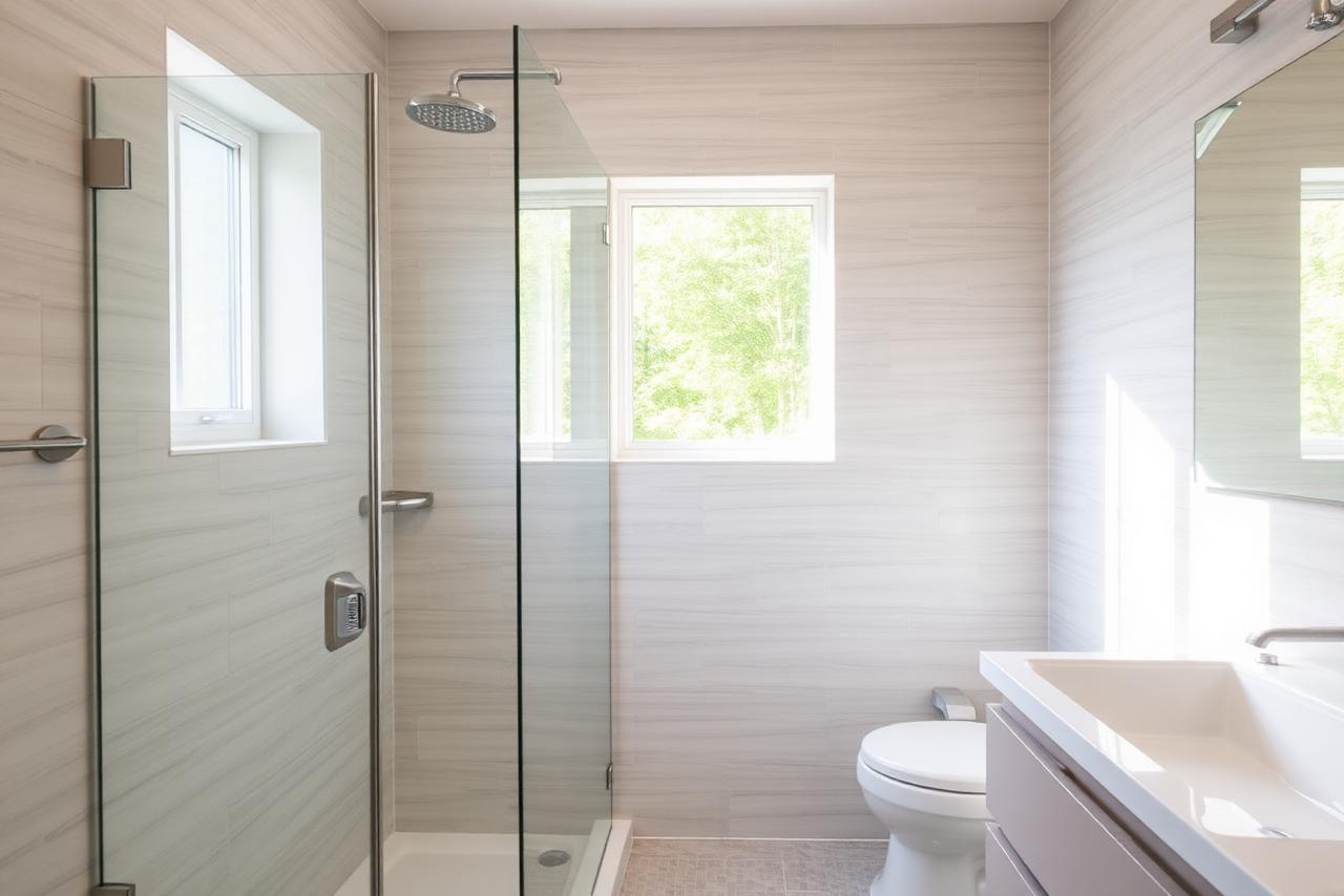 Badezimmer mit ebenerdiger Dusche