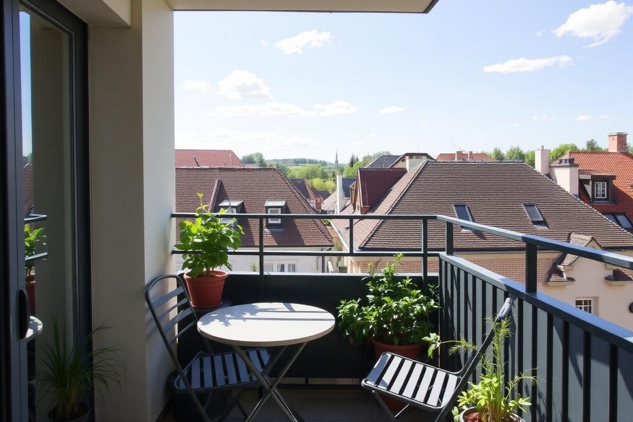 Balkon mit Blick über Münchner Dächer